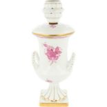A porcelain lamp base with Apponyi Pink décor. Herend, 2nd half 20th century.