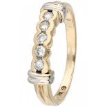 Bicolor gold ring set with approx. 0.10 ct. diamond - 14 ct.