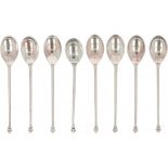 (8) piece set of silver mocha spoons.