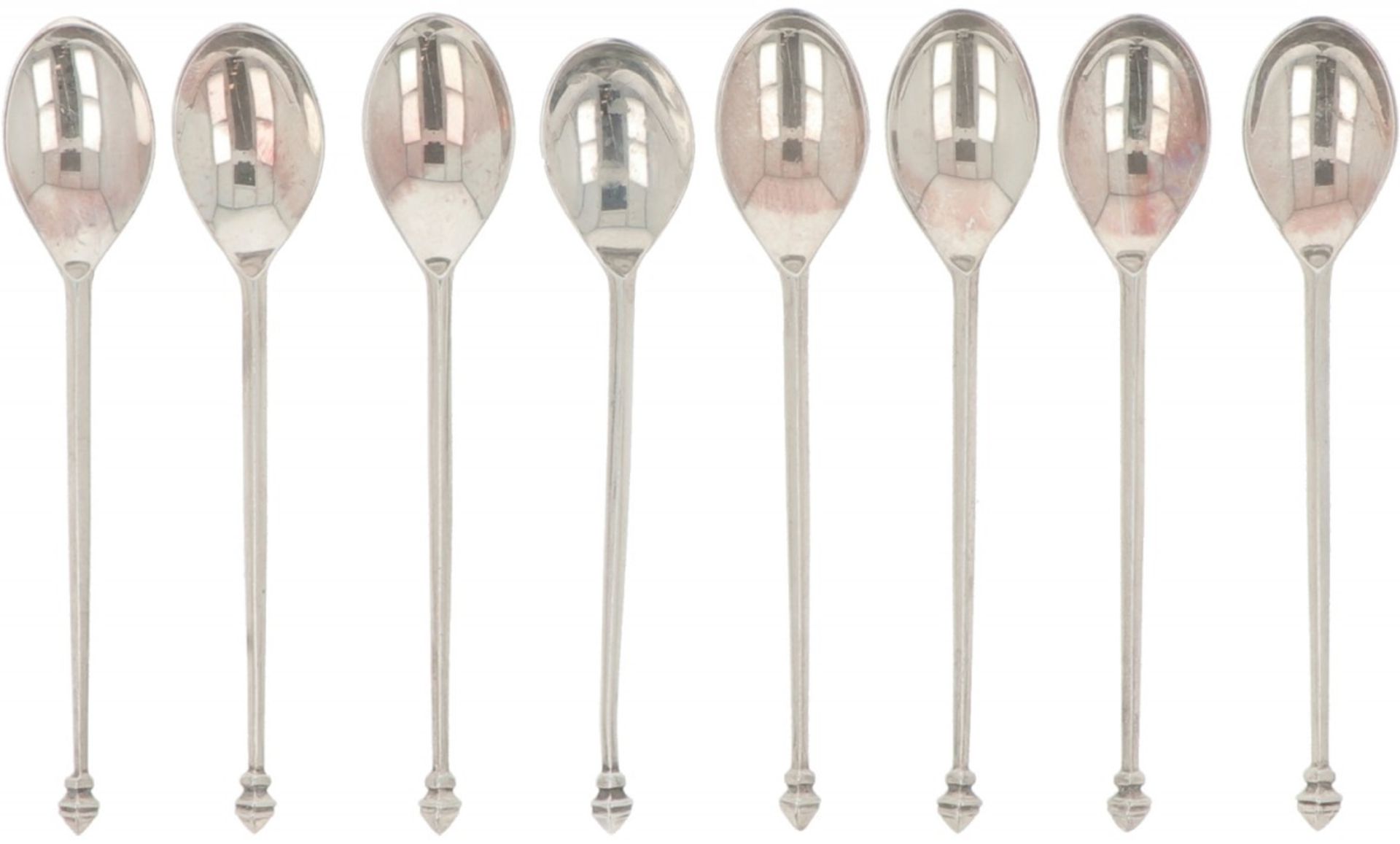 (8) piece set of silver mocha spoons.