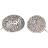 (2) piece set of cheese thumbs silver.