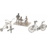 (3) piece lot miniatures silver.