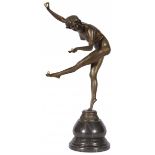 A bronze sculpture of a juggling dancer, 20th century.