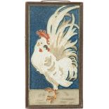 A polychromed cloisonné tile "HAAN"/ rooster, "De Porceleyne fles" Delft.