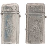 (2) Piece lot of Vesta case / Tinder box silver.