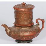 A Yi Xing tea pot with filter, China, first half 20th century.