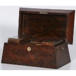 A mahogany tea caddy, England, 1st half 19th century.