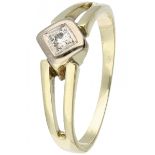 Yellow gold solitaire ring set with approx. 0.05 ct. diamond - 14 ct.