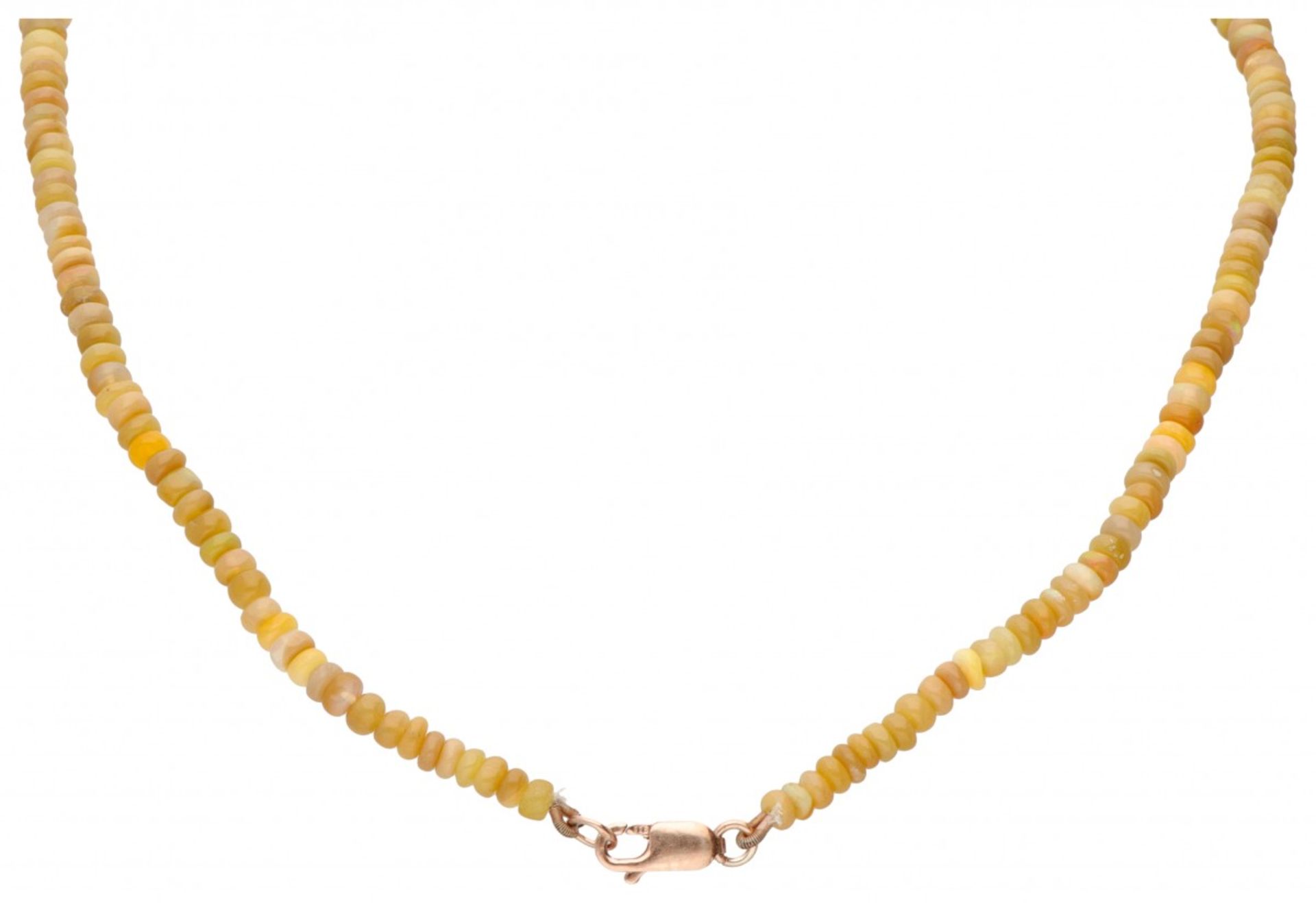 Single strand necklace with a rose gold-plated 925/1000 silver closure, completely set with natural  - Image 2 of 2