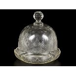 A crystal cheese belljar with charger, Dutch, circa 1900.