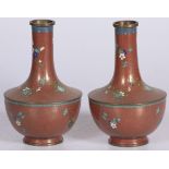 A set of (2) cloisonné baluster vases, China, ca. 1900.