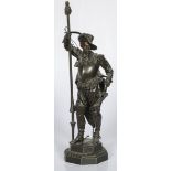 A ZAMAC sculpture of a lancer, France(?), ca. 1900.