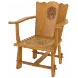 An oakwood armchair, Dutch, ca. 1980.