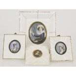 A lot comprised of (4) miniature ladies portraits, 20th century.