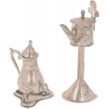 (2) piece lot miniatures silver.