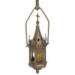 A bronze neo-gothic procession lantern, Belgium, late 19th century.