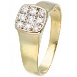 Yellow gold ring set with approx. 0.18 ct. diamond - 14 ct.