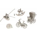 (5) piece lot miniatures silver.