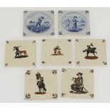 A lot comprised of (7) various Dutch tiles, 20th century.
