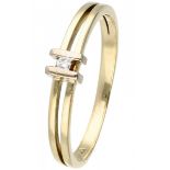 Yellow gold solitaire ring set with approx. 0.02 ct. diamond - 14 ct.