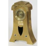 A brass chimney clock, Amsterdam School-style, Dutch, ca. 1920.