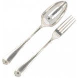 Spoon & fork (Amsterdam Hendrik Overhulsman 1790-1811) silver.