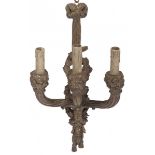 A single carved wooden wall sconce/ wall lamp, Dutch, ca. 1900.