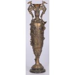 A tall bronze amphora with various animal motifs, France, late 19th century.