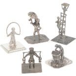 (5) piece lot miniatures silver.