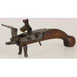 A flintlock tinder "pistol" lighter, U.S.A./ Europe, 19th century.
