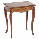 A parquetry veneered sewing table, France, 20th century.