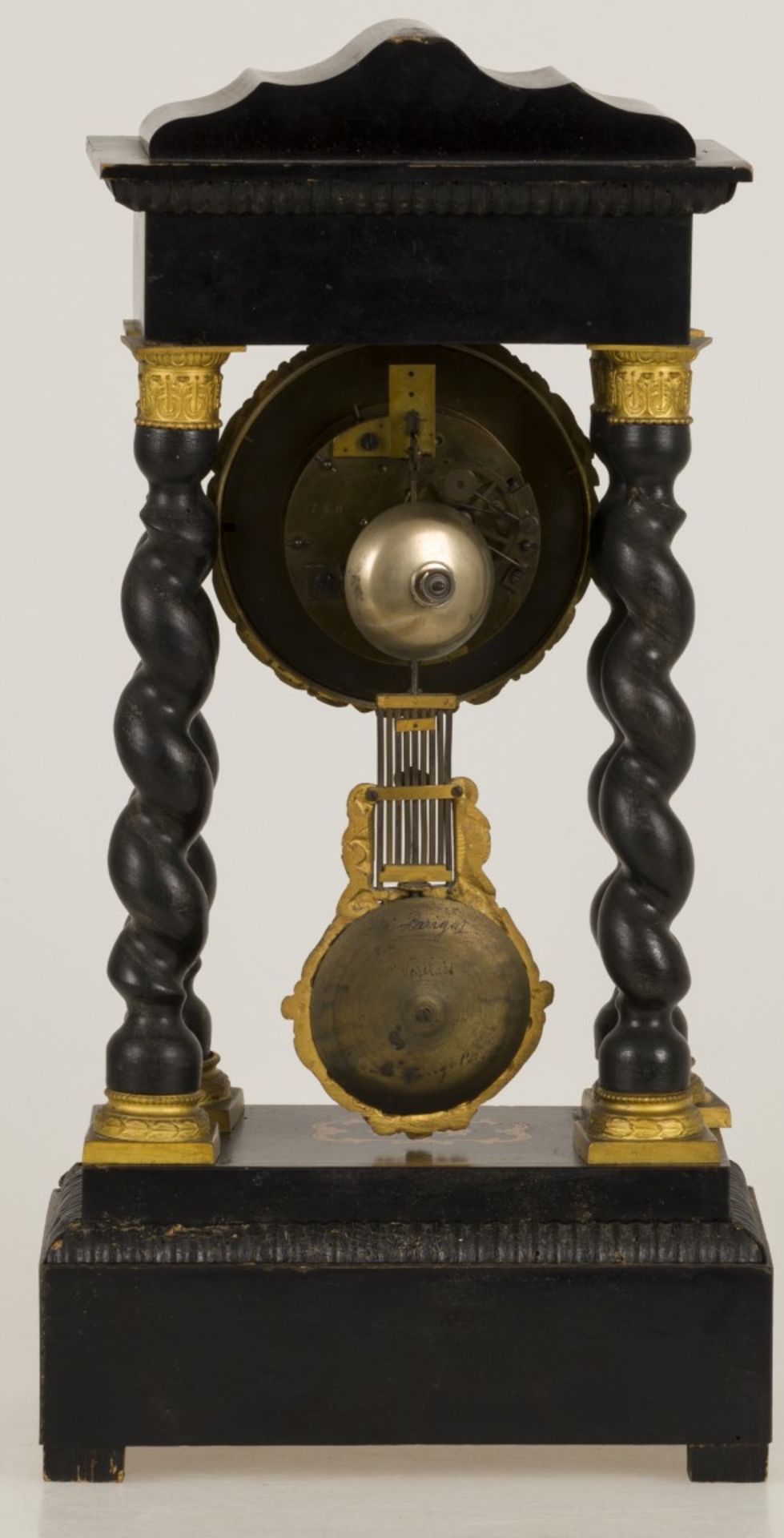 A column pendulum, Dutch, 2nd half of the 19th century. - Bild 2 aus 2