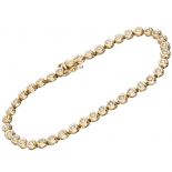 Yellow gold tennis bracelet set with approx. 0.40 ct. diamond - 14 ct.