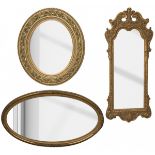 A lot comprised of (3) various gold painted mirror frames, 20th century.