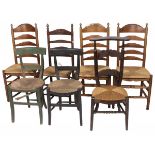 A lot of (7) various chairs, Holland, 1st half of the 20th century.