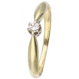 Yellow gold solitaire ring set with approx. 0.06 ct. diamond - 14 ct.