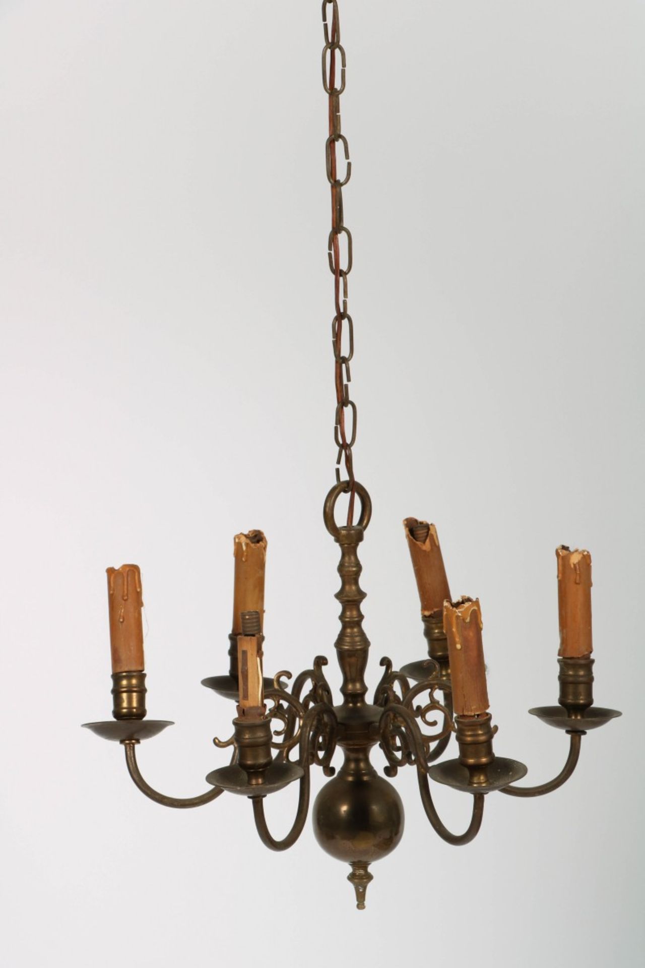 A copper six light chandelier, Dutch, 2nd half 20th century.