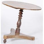 A mahogany veneered round side table, late 19th century.
