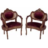 A set with (2) Boudoir chairs, Dutch, 20th century.