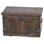 An oak box with iron fittings, Germany, 20th century.