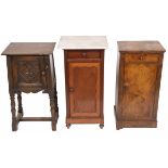 A lot with (3) various bedside tables, Holland, 19th century and later.