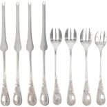 (8) piece set of silver fish cutlery.