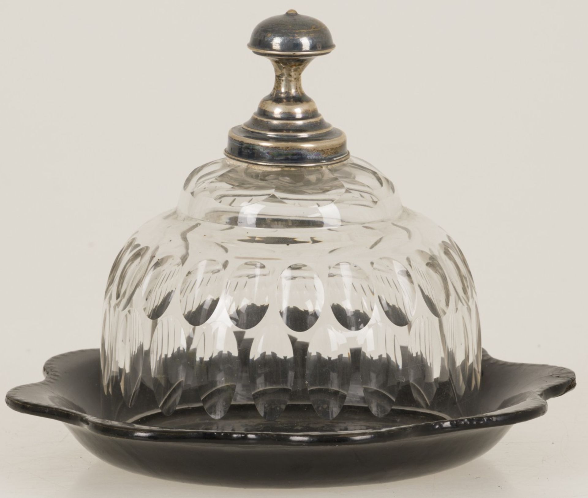 A crystal butter bell jar, France, 19th century.