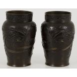 A set of (2) Chinese bronze vases.