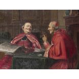 Indistinctly signed, 20th C. Cardinals conversing.
