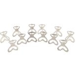 (6) Piece set of silver knife rests.