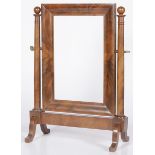 A Biedermeier-style mahogany veneered toilet mirror frame, Germany, 20th century.