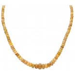 Single strand necklace with a rose gold-plated 925/1000 silver closure, completely set with natural