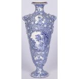 A tall baluster vase with transferware motif, Belgium, 1st quarter 20th century.