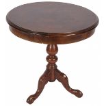A mahogany veneered round side table, Dutch, 20th century.